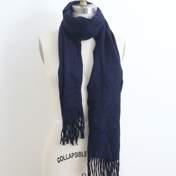 John W Nordstrom Navy Cashmere Scarf 